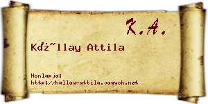 Kállay Attila névjegykártya