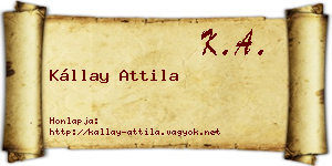 Kállay Attila névjegykártya